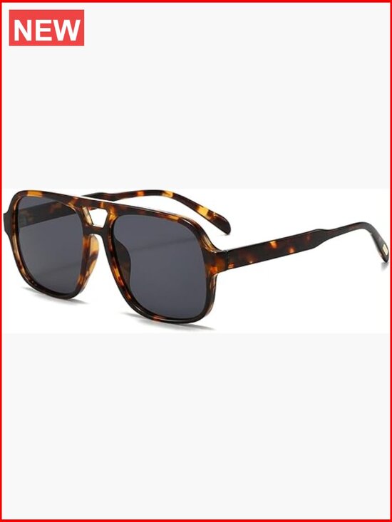 Retro Aviator Sunglasses UV400 Protection Oversized Square Shades